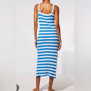 Solid and striped blue and white dress!